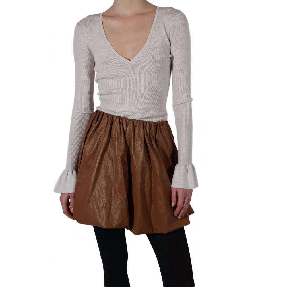 NEW SAINT ART sean bubble skirt in cognac